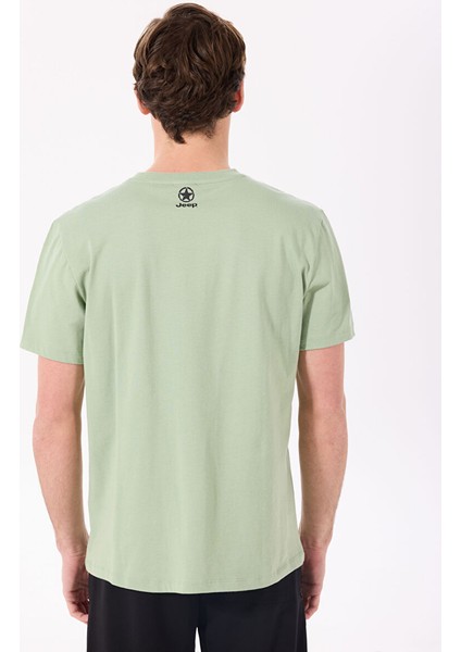 Mint Erkek Bisiklet Yaka Basic Baskılı %100 Pamuk T-Shirt J4SM-TST7245