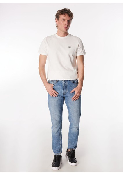 Kırık Beyaz Erkek Bisiklet Yaka Basic Baskılı T-Shirt F4SM-TST 0202 fiyatları