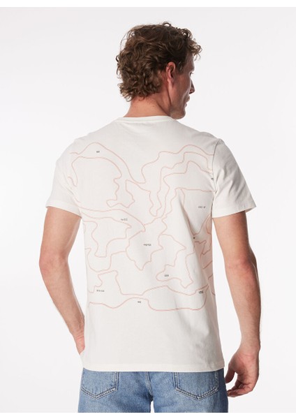 Kırık Beyaz Erkek Bisiklet Yaka Basic Baskılı T-Shirt F4SM-TST 0202 indirimleri