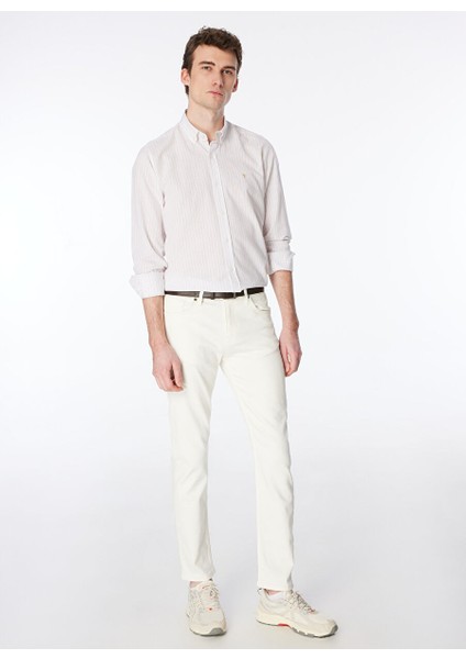 Bej Erkek Düğmeli Regular Fit Gömlek FC4SM-GML 0287