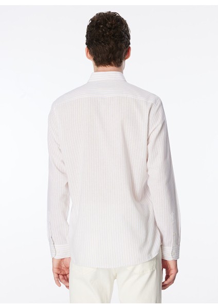 Bej Erkek Düğmeli Regular Fit Gömlek FC4SM-GML 0287