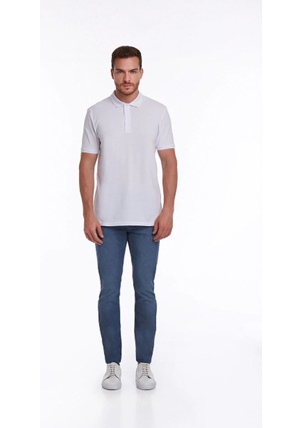 Beyaz Regular Fit Düz 100% Pamuklu Polo Yaka Tişört modelleri