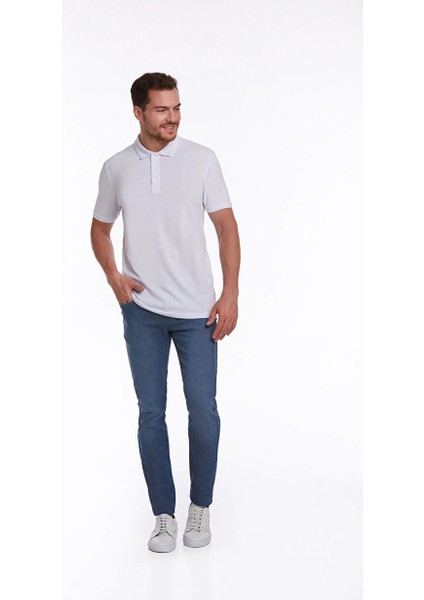Beyaz Regular Fit Düz 100% Pamuklu Polo Yaka Tişört fırsatları
