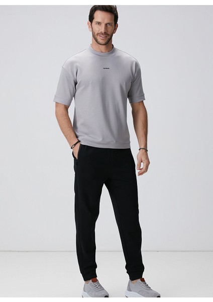 Açık Gri Erkek Dik Slim Fit Sweatshirt 1095059
