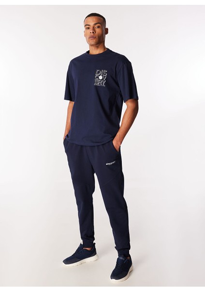 Lacivert Erkek Bisiklet Yaka Baskılı T-Shirt D4SM-TST3268 fiyatları