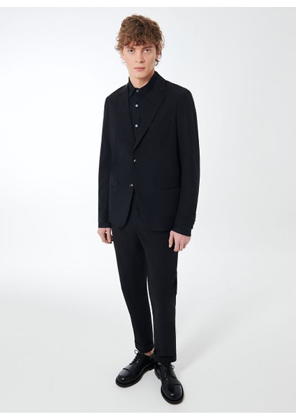 Lacivert Erkek Slim Fit Ceket Extralight Micro Blazer