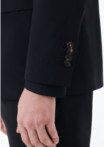 Lacivert Erkek Slim Fit Ceket Extralight Micro Blazer