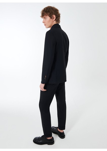 Lacivert Erkek Slim Fit Ceket Extralight Micro Blazer