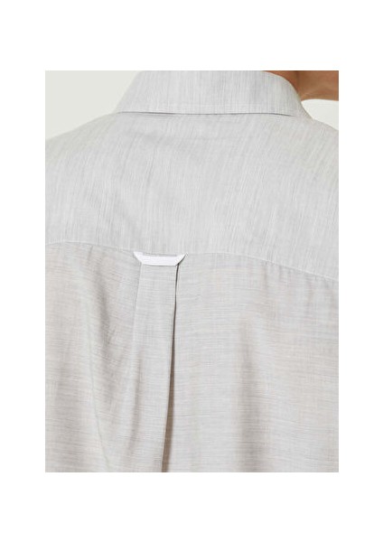 Gri Melanj Erkek Düz Comfort Fit Desenli Gömlek 1091936