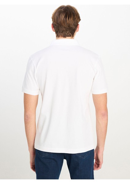 Ekru Erkek Regular Fit Polo T-Shirt ML211810102 Erkek Regular Fit Polo