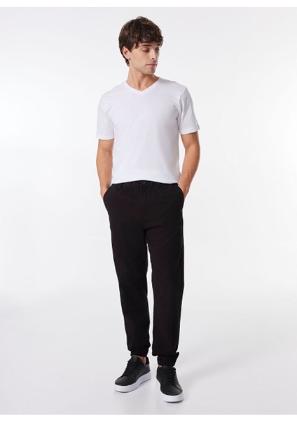 Siyah Erkek Jogger Düz Pantolon MML4WM-PNT9516