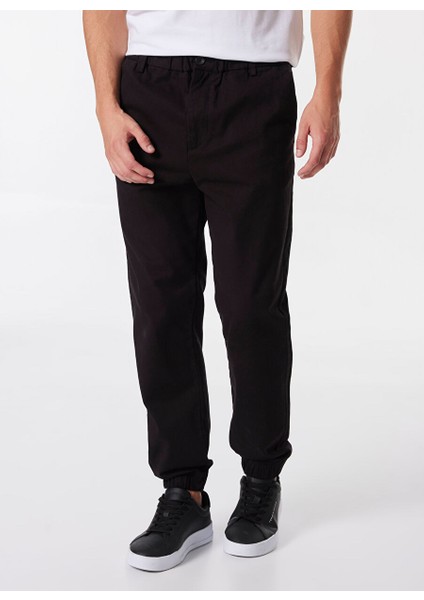 Siyah Erkek Jogger Düz Pantolon MML4WM-PNT9516