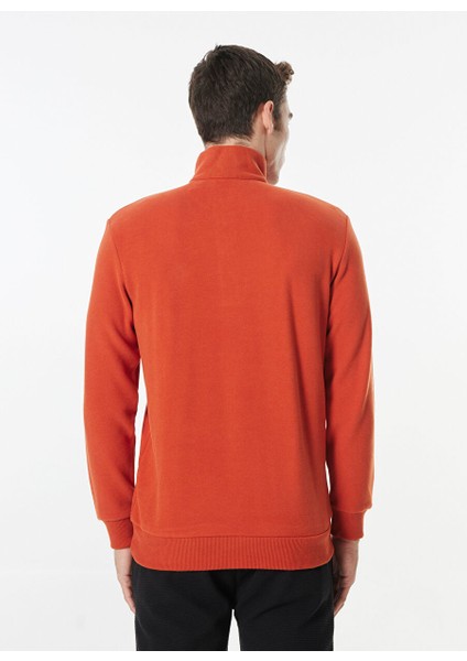 Koyu Turuncu Erkek Fermuarlı Yaka Relaxed Sweatshirt D4WM-SWT3930 indirimleri
