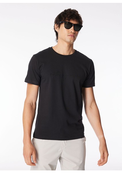 Gmg Fırenze Bisiklet Yaka Siyah Erkek T-Shirt GU24MSS03022