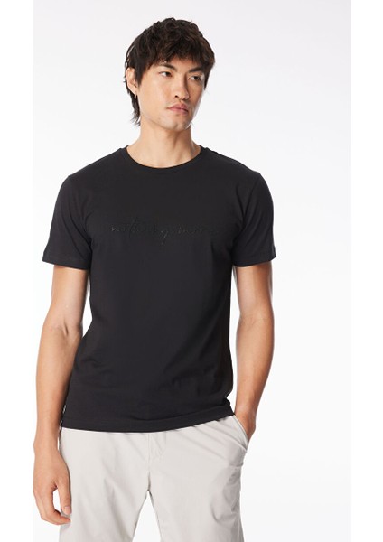 Gmg Fırenze Bisiklet Yaka Siyah Erkek T-Shirt GU24MSS03022