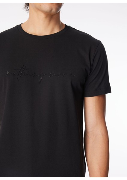 Gmg Fırenze Bisiklet Yaka Siyah Erkek T-Shirt GU24MSS03022