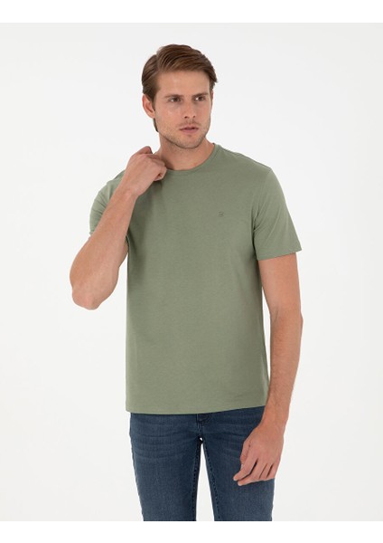 Haki Slim Fit Basic Tişört