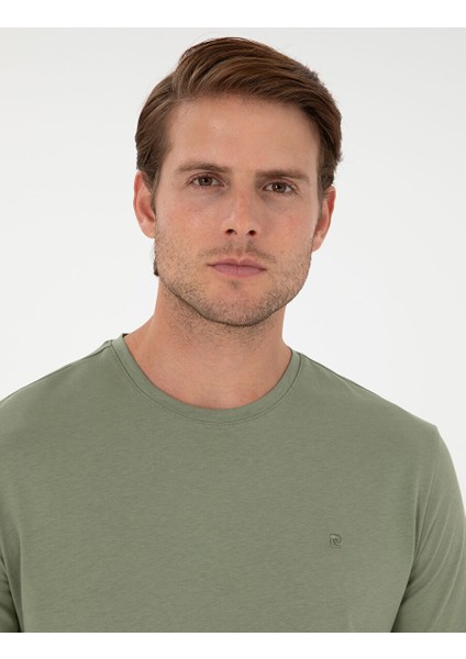 Haki Slim Fit Basic Tişört