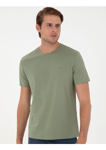 Haki Slim Fit Basic Tişört