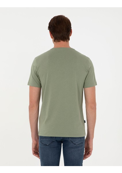 Haki Slim Fit Basic Tişört