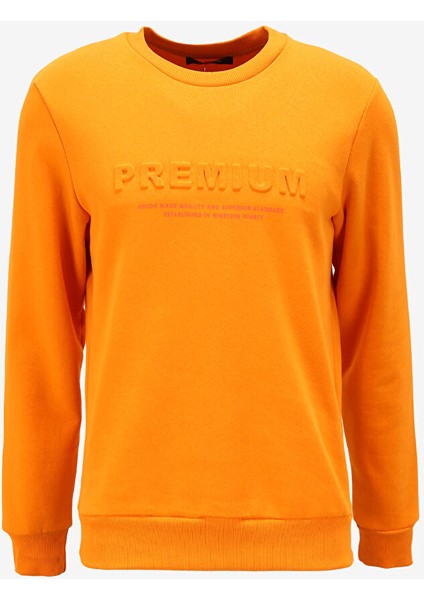 Bisiklet Yaka Turuncu Erkek Sweatshırt 12261175_JPRBLULOGO Sweat Crew Exc