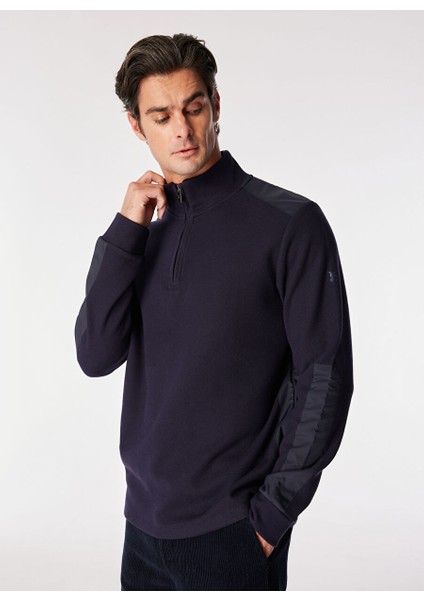 Lacivert Erkek Dik Regular Fit Düz Sweatshirt FC4WM-SWT 2117