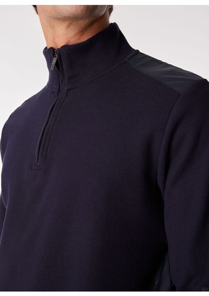 Lacivert Erkek Dik Regular Fit Düz Sweatshirt FC4WM-SWT 2117