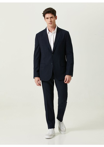 Normal Bel Slim Fit Indigo Erkek Takım Elbise 1087337