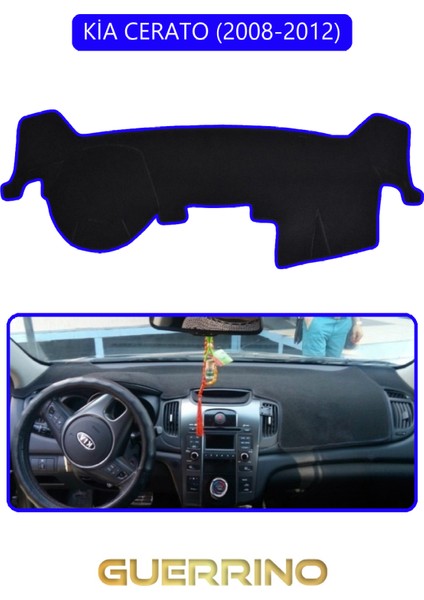Kia Cerato 2008-2012TORPİDO Koruma Halısı Mavi Kenar
