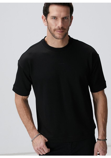 Siyah Erkek Dik Slim Fit Sweatshirt 1095059