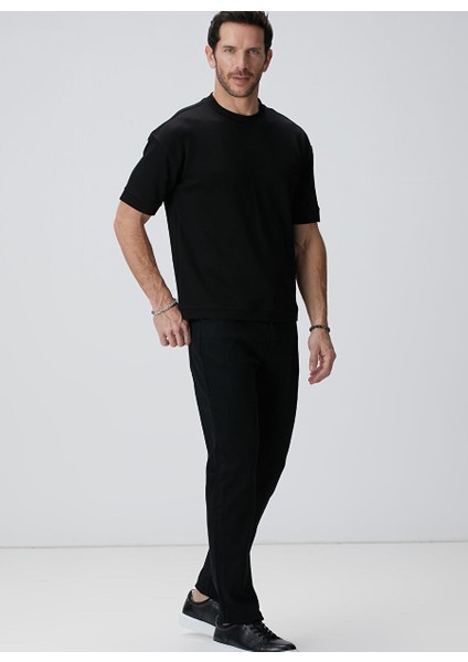 Siyah Erkek Dik Slim Fit Sweatshirt 1095059