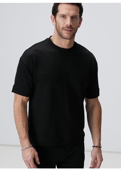Siyah Erkek Dik Slim Fit Sweatshirt 1095059