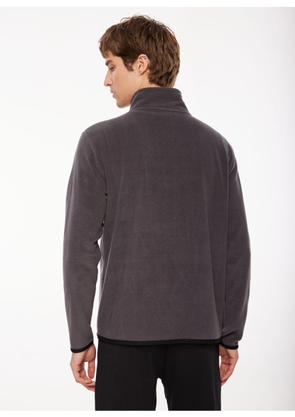 Antrasit Erkek Kapüşon Yaka Standart Fit Polar Sweatshırt D3WM-SWT1