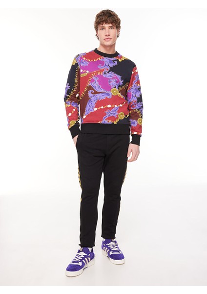 Lastikli Bel Slim Fit Siyah Erkek Eşofman Altı 75GAAF01CF00FG89