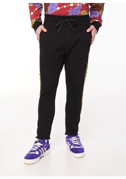 Lastikli Bel Slim Fit Siyah Erkek Eşofman Altı 75GAAF01CF00FG89 modelleri