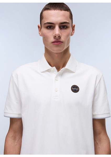 Napapıjrı Beyaz E-Badge Sum Erkek T-Shirt NP0A4IDA2061