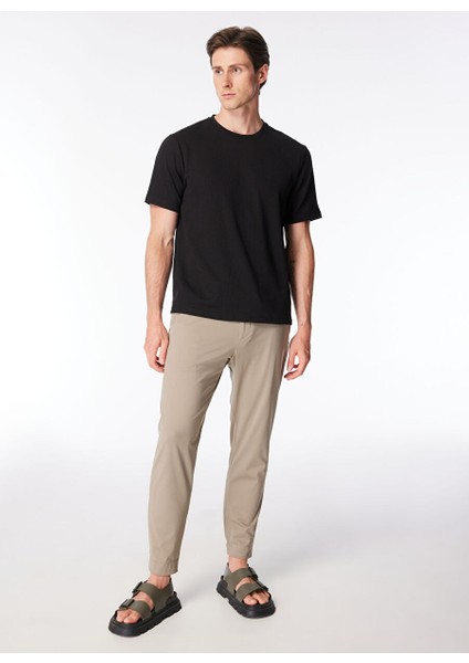 Standart Bel Normal Paça Slim Fit Bej Erkek Pantolon A1J3_EYAP