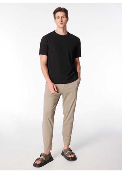 Standart Bel Normal Paça Slim Fit Bej Erkek Pantolon A1J3_EYAP
