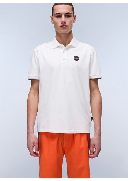 Napapıjrı Beyaz E-Badge Sum Erkek T-Shirt NP0A4IDA2061