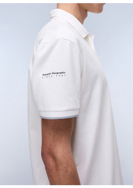 Napapıjrı Beyaz E-Badge Sum Erkek T-Shirt NP0A4IDA2061