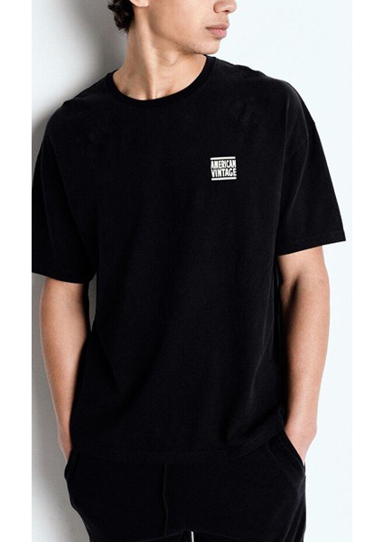 Siyah Erkek Oversize T-Shirt MYKO02AE25TEN modelleri