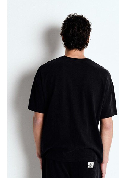 Siyah Erkek Oversize T-Shirt MYKO02AE25TEN fırsatları