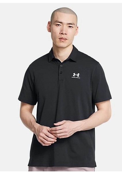 1386608-001 Ua Icon Polo Siyah Polo Yaka Loose Fit Erkek Polo T-Shirt