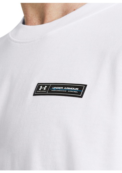 1382831-100 Ua Hw Armour Label Ss Beyaz Erkek Bisiklet Yaka Oversize T-Shirt fiyatları