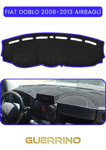 Fıat Doblo 2008-2013 Modellerine Uygun Airbagtorpido Koruma Halısı Mavi Kenar