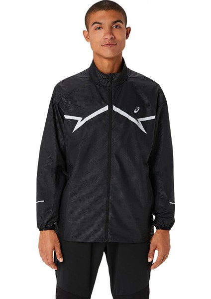 2011C875-001LITE-SHOW Jacket Siyah Erkek Hakim Yaka Regular Fit Desenli Zip Ceket
