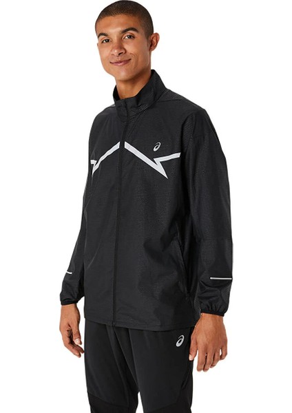 2011C875-001LITE-SHOW Jacket Siyah Erkek Hakim Yaka Regular Fit Desenli Zip Ceket