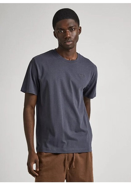 Antrasit Erkek Regular Fit Nakışlı T-Shirt PM509206 977 Connor