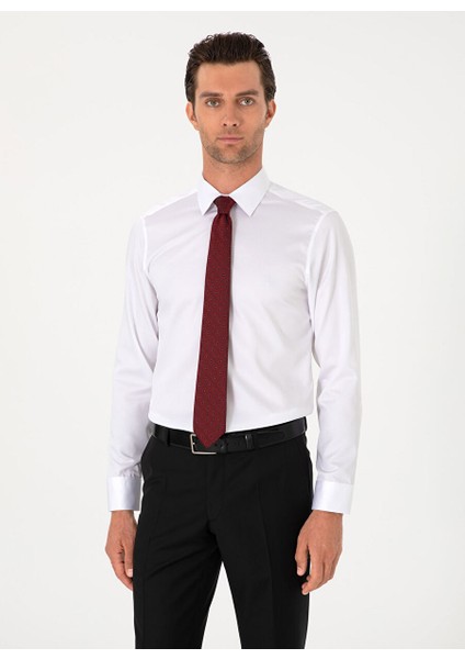 Beyaz Erkek Slim Fit Gömlek Nonax