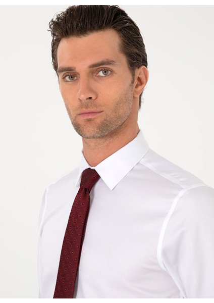 Beyaz Erkek Slim Fit Gömlek Nonax